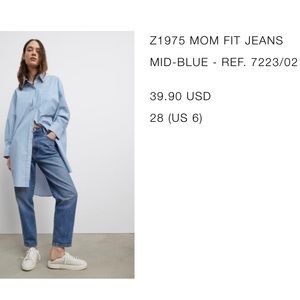 Zara High Rise Ankle Length Straight Jeans